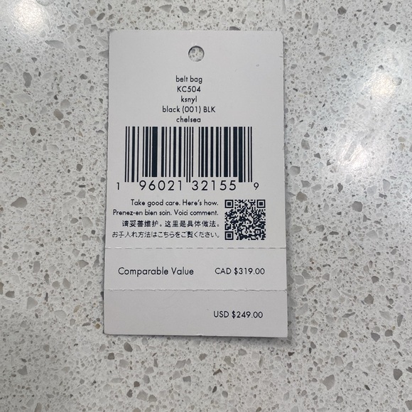 Kate Spade ♠️ Black Crossbody/Waist Bag with Adjustable Strap NWT - Picture 5 of 5